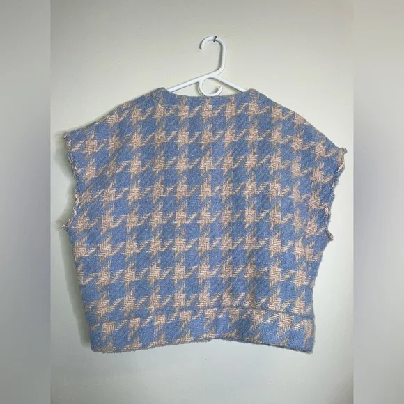 STORETS Lori Houndstooth  Sz M In Skyblue - Picture 5 of 6